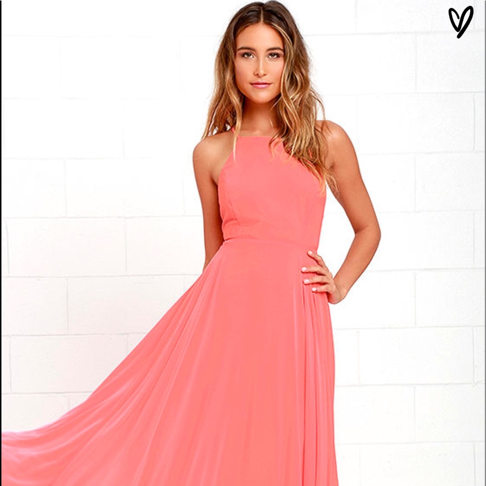 CORAL PINK MAXI DRESS
